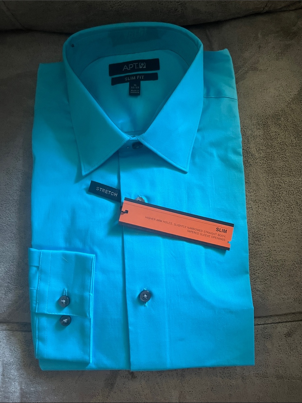 Apt. 9 Men’s Turquoise Stretch Slim Fit Dress Shirt